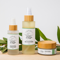 The Maleny Antioxidant set is a powerhouse of superfood ingredients, featuring a natural blend of Goji Berries, Blueberries, Green Tea, Avocado, Mangosteen and Wheatgrass. This combination of Gel Cleanser, Complexion Toning Mist and daily moisturiser is particularly beneficial for polluted skin types. 